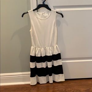 Bar III Black and White Striped Dress